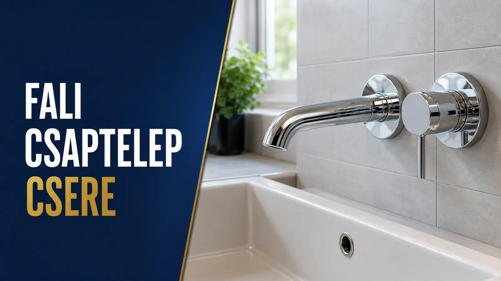 Króm fali csaptelep falba épített hideg- és melegvíz-csatlakozással