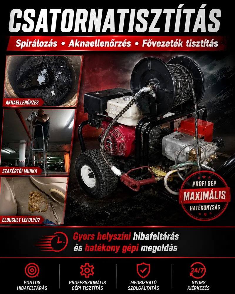Csatornatisztítás spirálozással és aknaellenőrzéssel – Csatornatisztítás